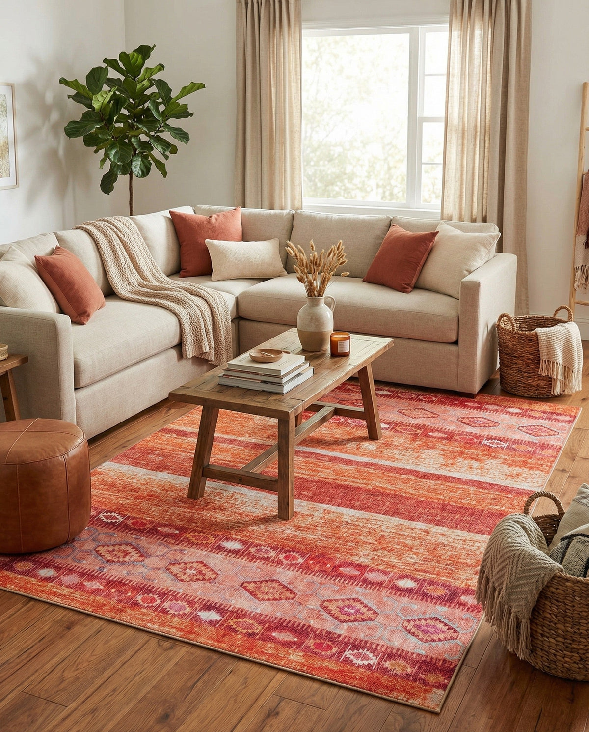 Heritage Elegance Collection Area Rug -  Edinburgh Rectangle Rust Red  lifestyle 29