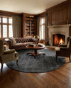 Berkshire Estate Collection Area Rug - Windsor (Blackberry) Round Blackberry  lifestyle 77