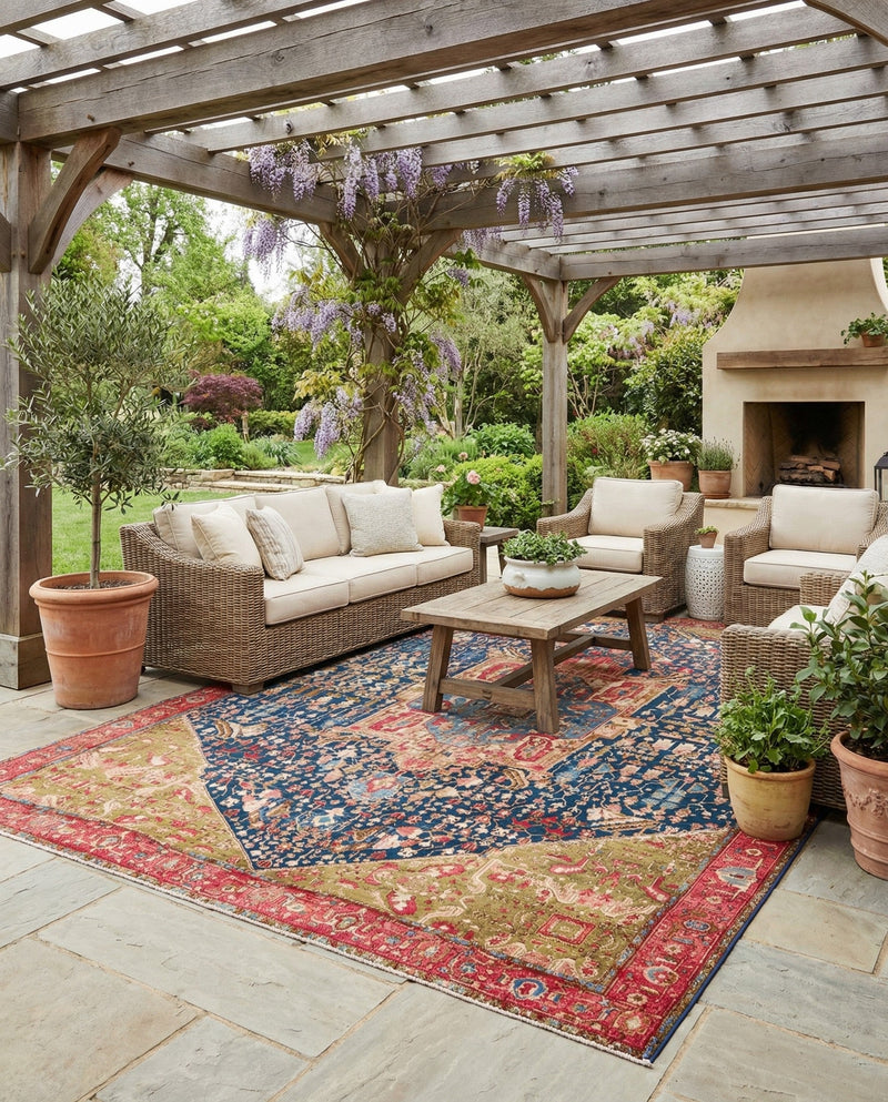 Patio Heritage Collection Area Rug -  Sanctuary Rectangle Multi  lifestyle 35