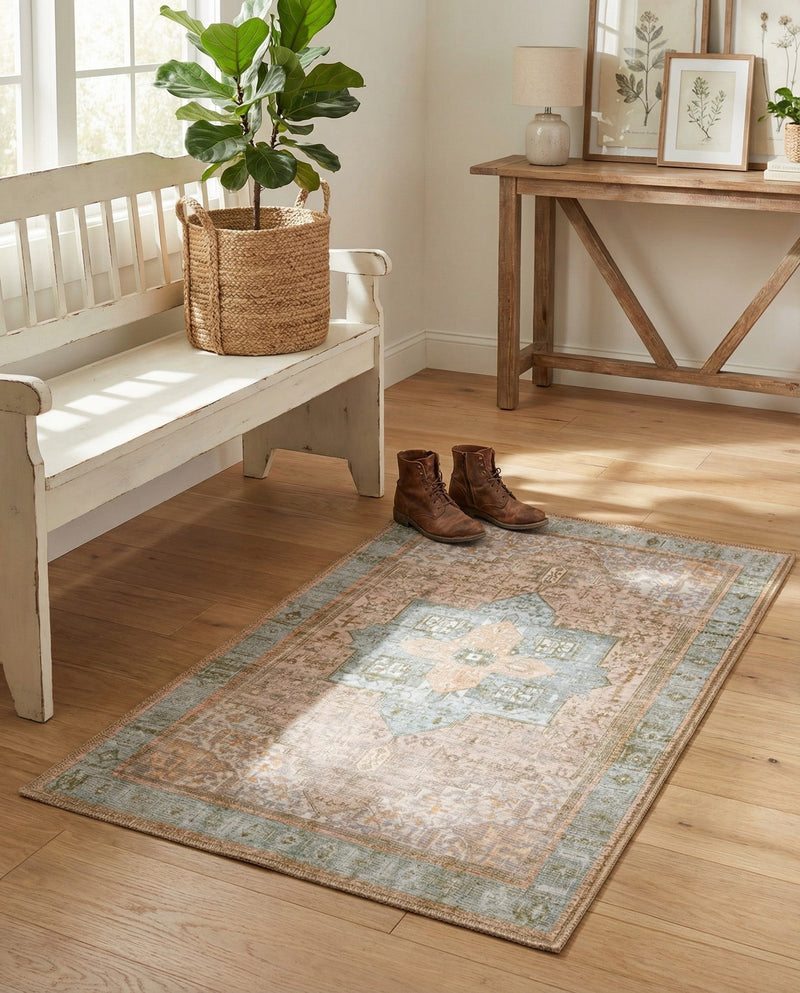 Heritage Elegance Collection Area Rug -  Windsor (Light Brown) Rectangle Light Brown  lifestyle 4