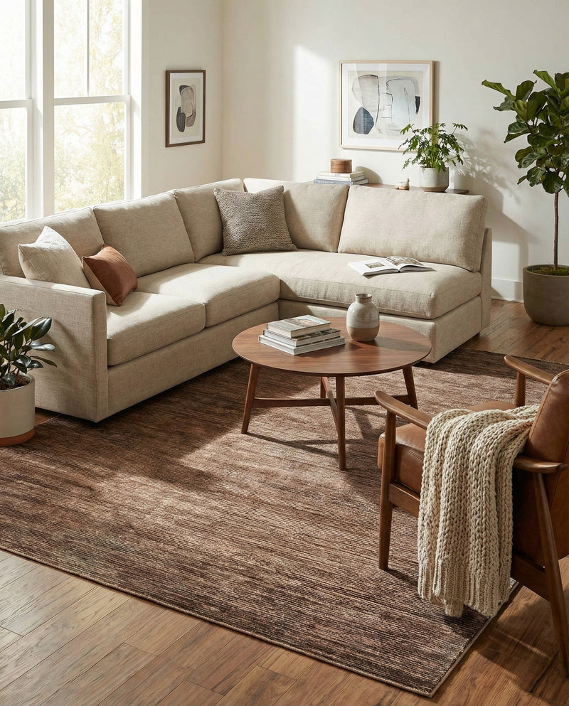 Bloomsbury Elegance Collection Area Rug -  Kensington (Brown) Square Brown  lifestyle 41