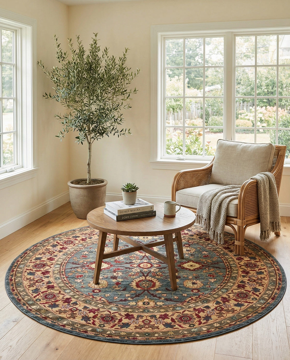 Chelsea Elegance Collection Area Rug -  Osterley Round Blue  lifestyle 184