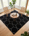 Trellis Mosaic Collection Area Rug - Arborville (Black) Square Black  lifestyle 75