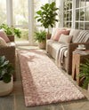 Berber Lattice Shag Collection Area Rug - Atlas (Light Pink) Runner Light Pink  lifestyle 54