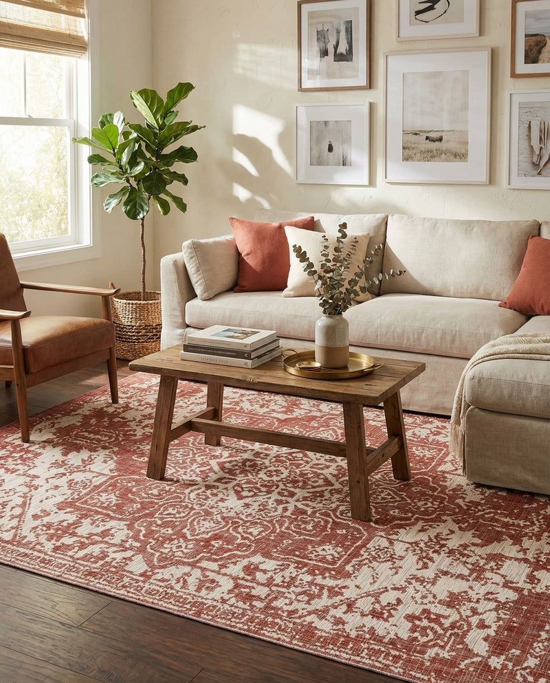 Urban Oasis Rugs Collection Area Rug -  Penthouse (Rust Red) Rectangle Rust Red  lifestyle 14