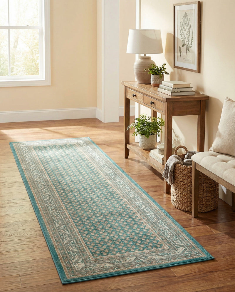 Soho Elegance Collection Area Rug -  Mercer (Turquoise) Runner Turquoise  lifestyle 68