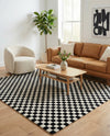 Shepherd's Glen Wool Collection Area Rug - Reykjavik Rectangle Black and White  lifestyle 33