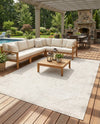 Tribal Terrace Treasures Collection Area Rug - Mayan Marina (Light Gray) Rectangle Light Gray  lifestyle 18