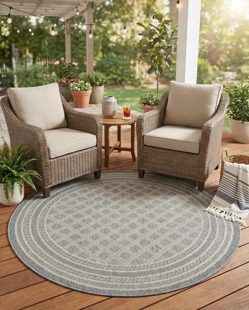 Savannah Pergola Collection Area Rug - Savannah Round Gray  lifestyle 67
