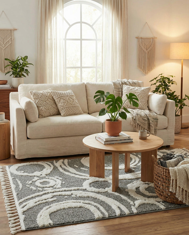 Sahara Chic Collection Area Rug -  Nubia Rectangle Gray  lifestyle 27