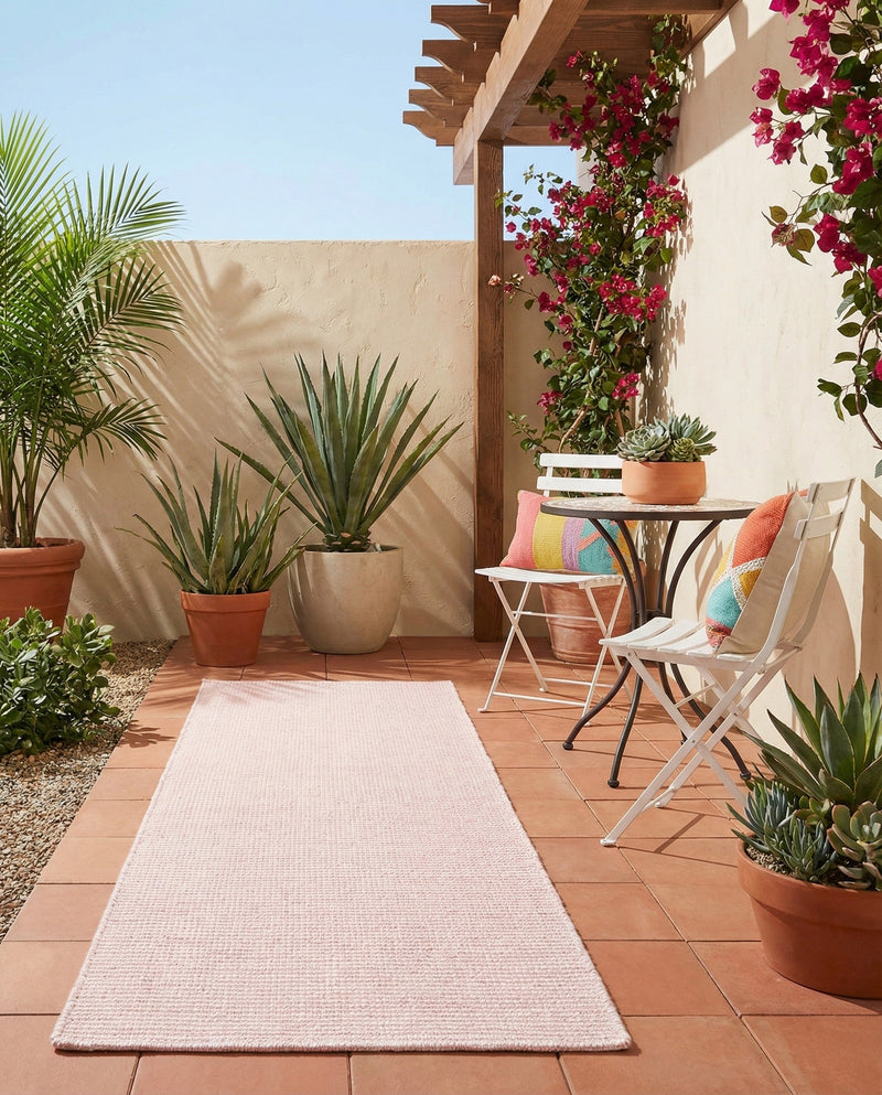 Jill Zarin Sedona Oasis Outdoor Collection Area Rug - Coconino (Pink Roses) Runner Pink Roses  lifestyle 59
