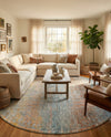 Coastal Haven Collection Area Rug -  Oceania Round Multi  lifestyle 64