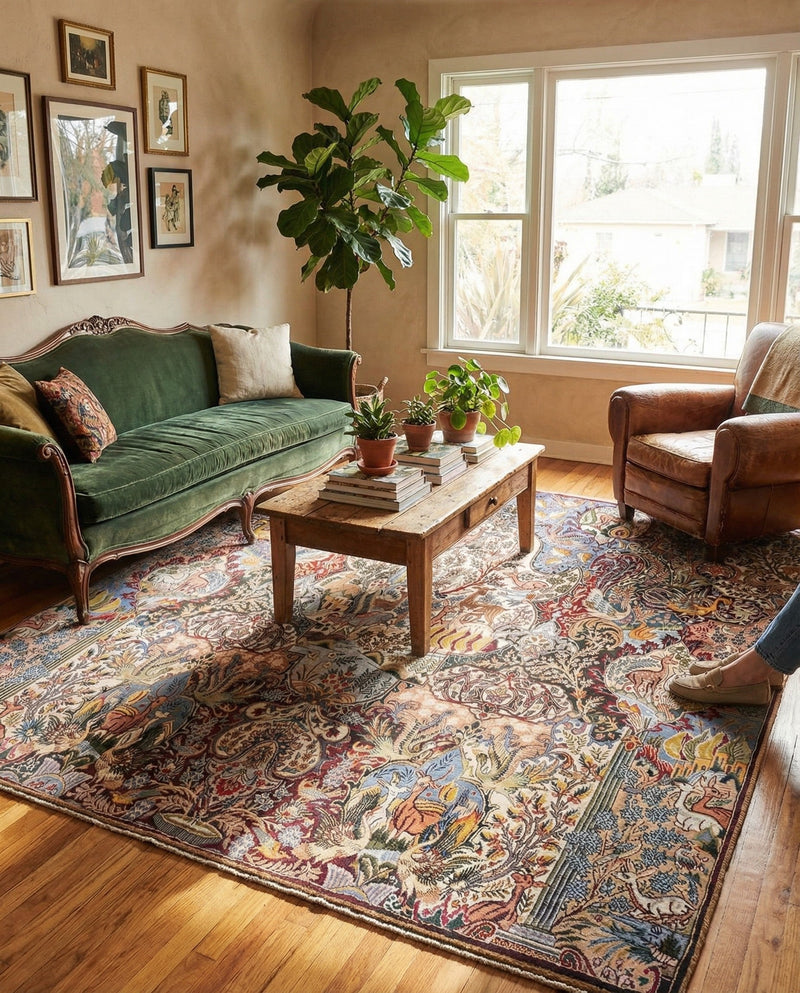 Heritage Elegance Collection Area Rug -  Louvre Square Multi  lifestyle 34