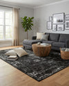 Riviera Elegance Collection Area Rug - Antibes (Black) Rectangle Black  lifestyle 13