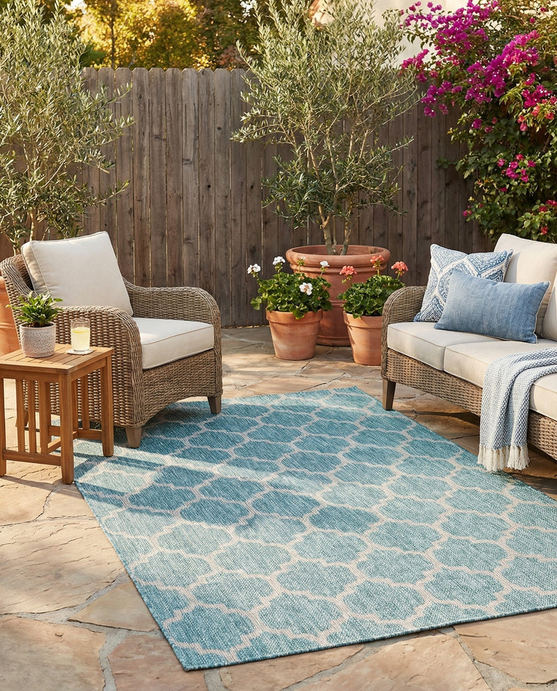 Savannah Pergola Collection Area Rug - Arbor (Aquamarine) Rectangle Aquamarine  lifestyle 8