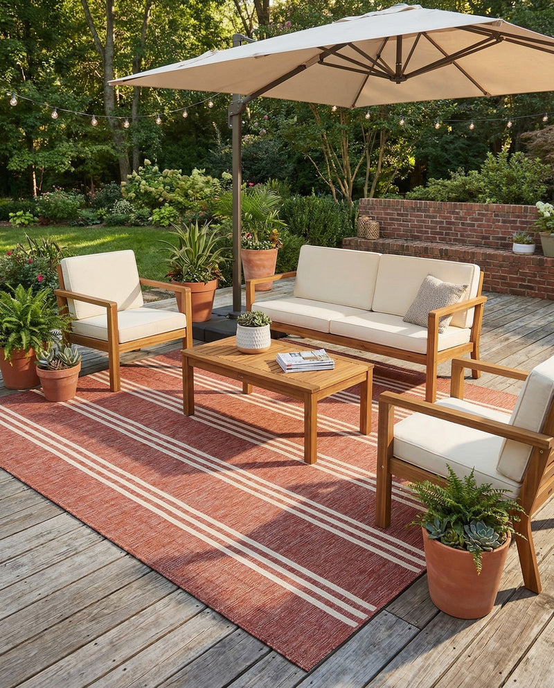 Urban Oasis Rugs Collection Area Rug -  District (Rust Red) Square Rust Red  lifestyle 59
