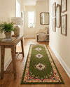 Tabriz Tapestry Collection Area Rug - Azerbaijan (Green) Runner Green  lifestyle 52