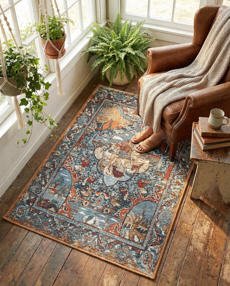 Patio Heritage Collection Area Rug -  Oasis Rectangle Multi  lifestyle 7
