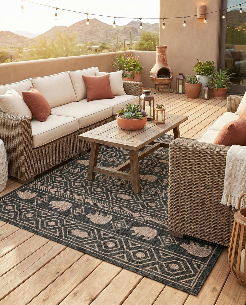 Mesa Oasis Rugs Collection Area Rug - Sundown Rectangle Black  lifestyle 43