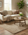 Cozy Comfort Shag Collection Area Rug - Haven (Khaki) Rectangle Khaki  lifestyle 6