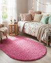 Plush Oasis Collection Area Rug - Serenity (Taffy Pink) Oval Taffy Pink  lifestyle 54
