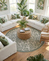 Coastal Terrace Collection Area Rug -  Marina Round Ivory and Beige  lifestyle 47