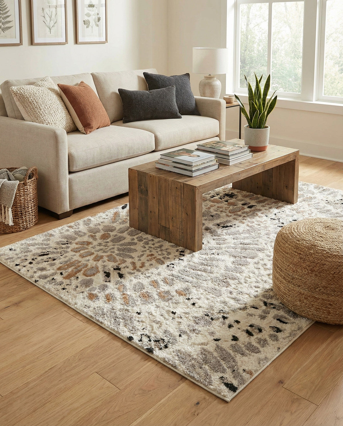 Sienna Collection Area Rug -  Modena Rectangle Ivory  lifestyle 16