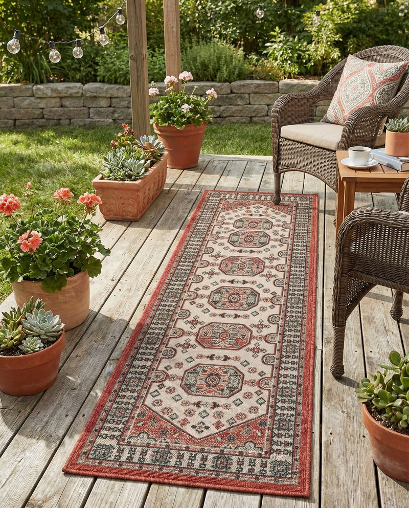 Patio Heritage Collection Area Rug - Veranda Runner Multi  lifestyle 62