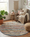 Jewel Oasis Collection Area Rug - Sapphire (Multi) Round Multi  lifestyle 52
