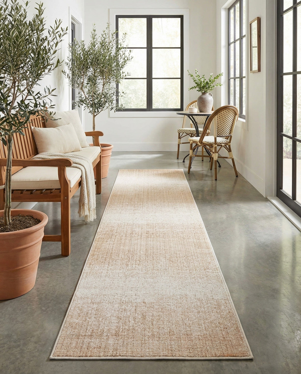 Jewel Oasis Collection Area Rug - Sapphire (Ivory) Runner Ivory  lifestyle 82