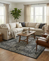 Patio Heritage Collection Area Rug - Savannah (Charcoal Gray) Rectangle Charcoal Gray  lifestyle 23