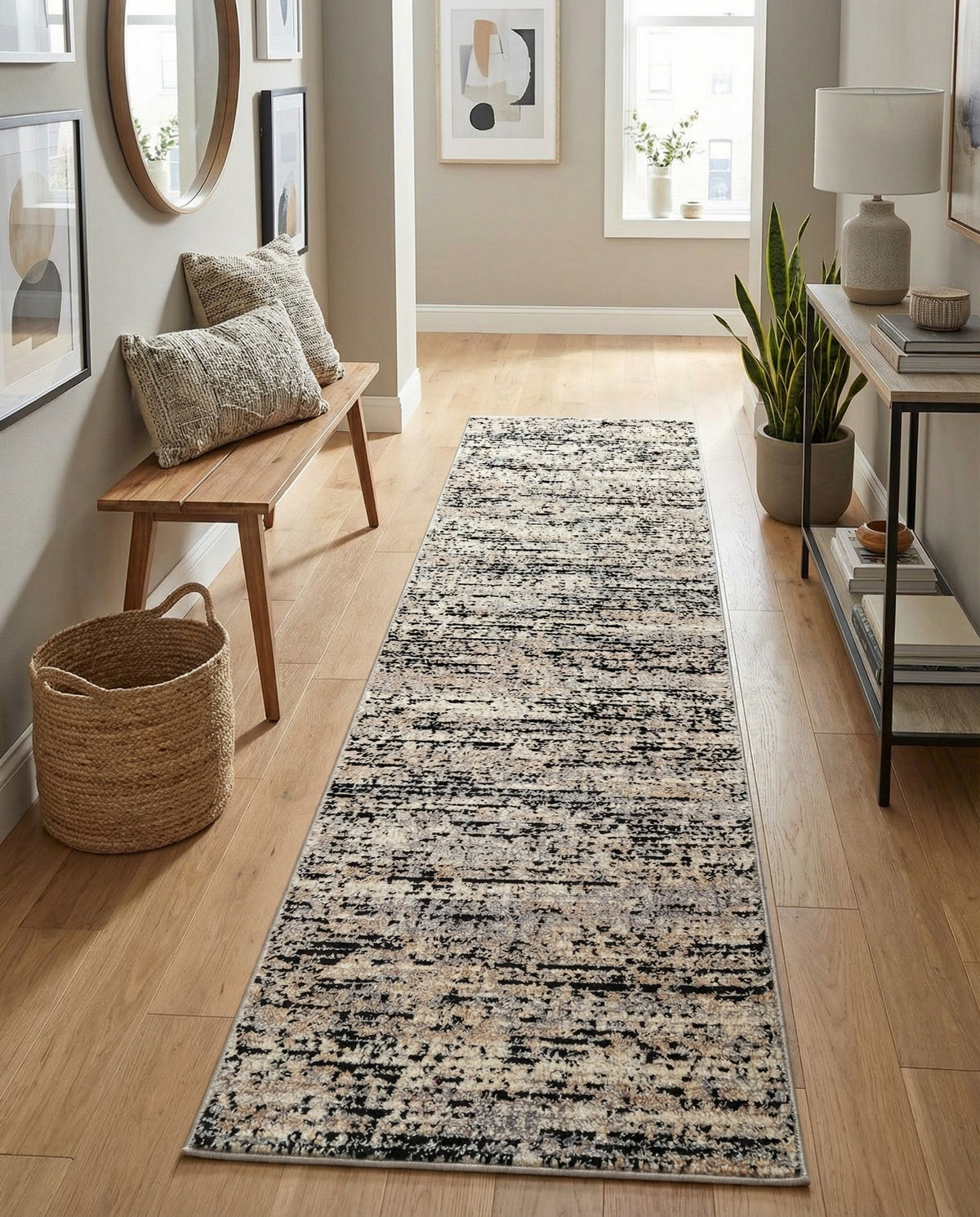 Santa Fe Trails Collection Area Rug -  Chaparral Runner Gray  lifestyle 64