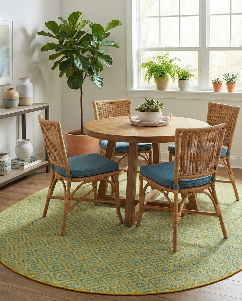 Urban Oasis Rugs Collection Area Rug -  Rooftop (Yellow and Aqua) Oval Yellow and Aqua  lifestyle 54
