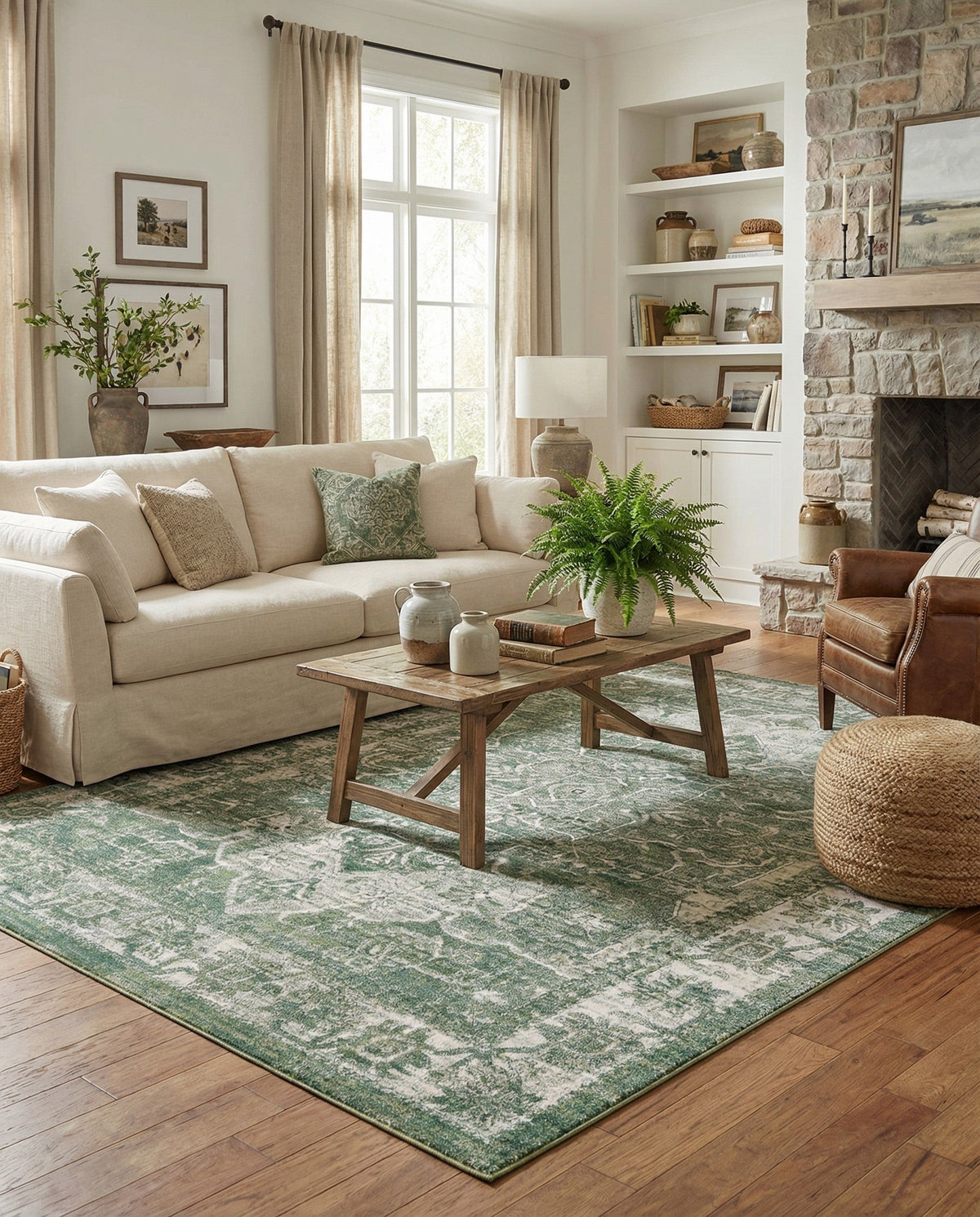 Savannah Soiree Collection Area Rug -  Everglade (Green) Rectangle Green  lifestyle 28