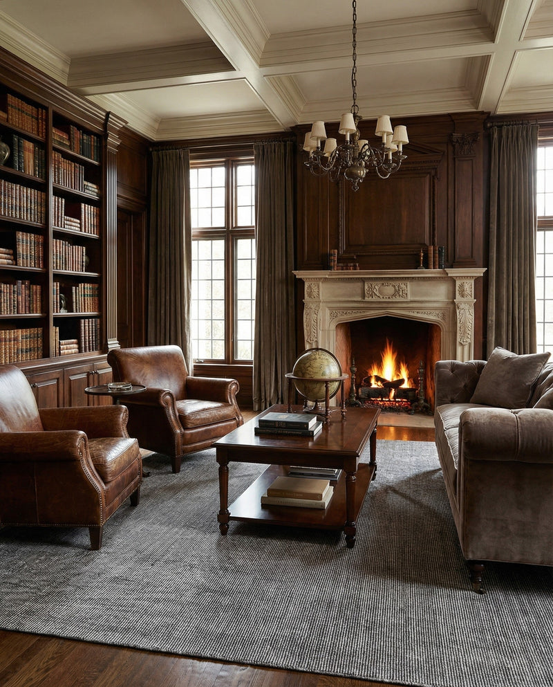 Berkshire Estate Collection Area Rug - Windsor (Earl Grey) Square Earl Grey  lifestyle 50
