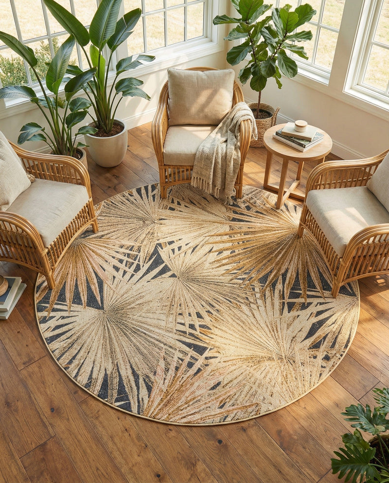 Seaside Blooms Collection Area Rug -  Avalon Round Multi  lifestyle 67