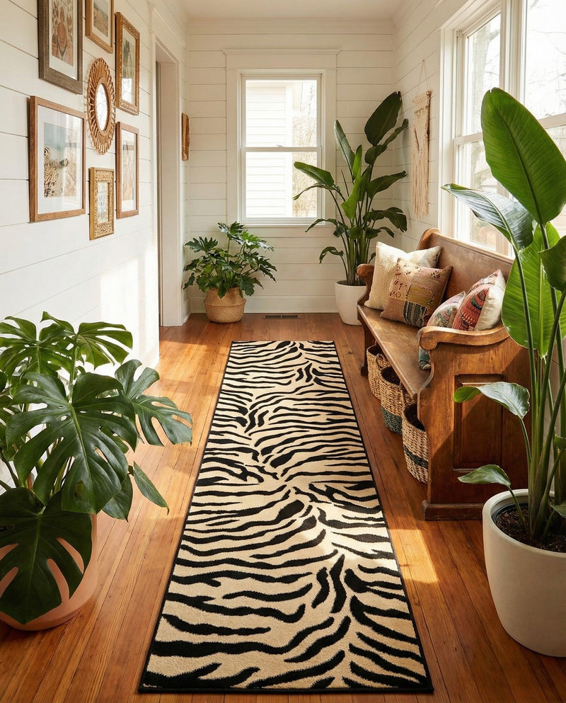 Savannah Sojourn Collection Area Rug -  Okavango Runner Ivory  lifestyle 36