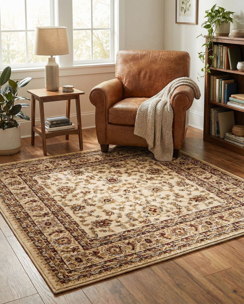 Jaipur Elegance Collection Area Rug -  Nahargarh (Cream) Square Cream  lifestyle 72