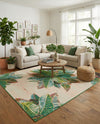 Seaside Blooms Collection Area Rug -  Fern Rectangle Multi  lifestyle 47