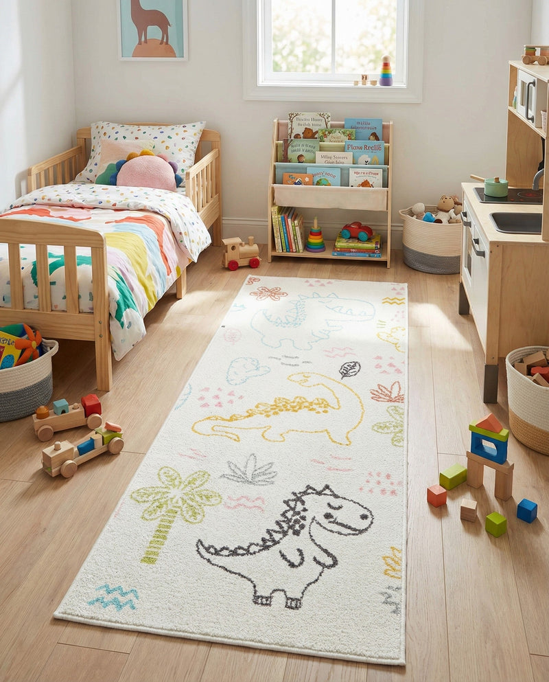 Wonder Tykes Collection Area Rug -  Abstracta Runner Ivory  lifestyle 46