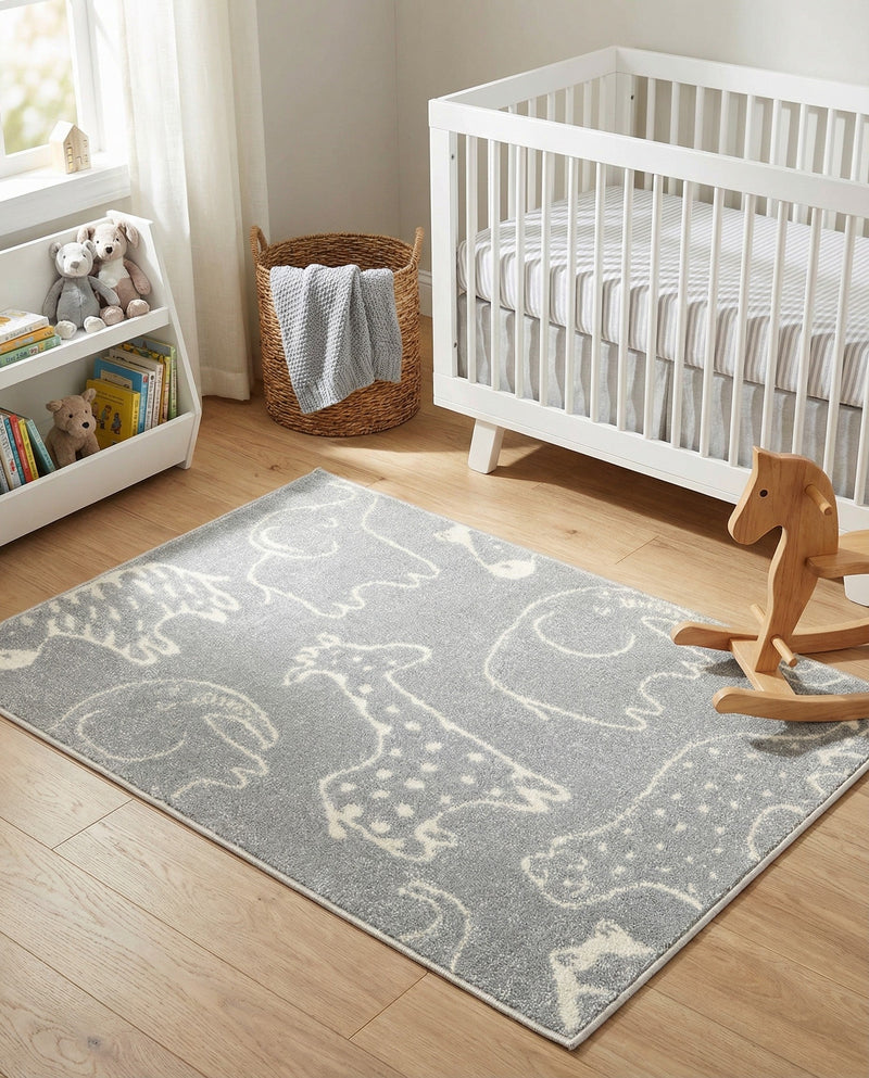Wonder Tykes Collection Area Rug -  Spectrum Rectangle Gray  lifestyle 30