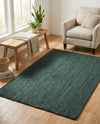 Woven Seaside Jute Collection Area Rug - Martha's Rectangle Green  lifestyle 11