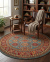 Persian Elegance Collection Area Rug -  Nain Round Light Blue  lifestyle 42