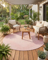 Urban Terrace Collection Area Rug -  Chelsea (Pink) Round Pink  lifestyle 83