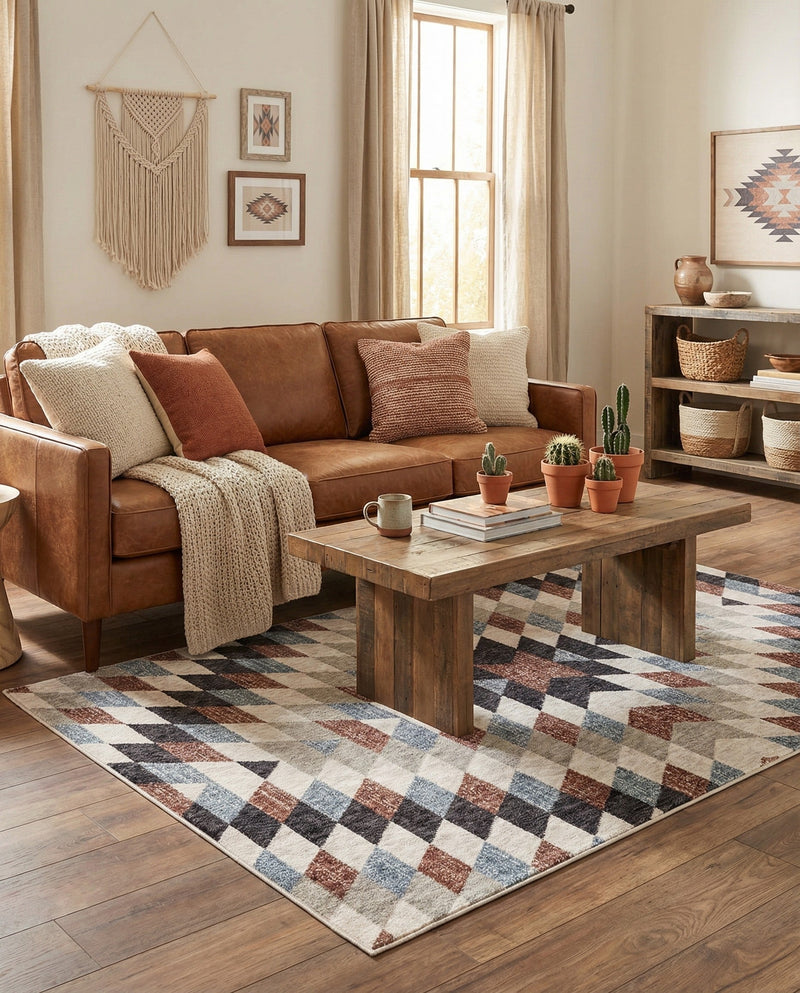 Desert Modern Eco Rug Series Collection Area Rug - Sedona Rectangle Multi  lifestyle 8