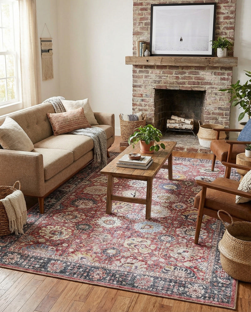 Heritage Elegance Collection Area Rug -  Gatchina Rectangle Vintage Red  lifestyle 6
