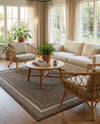 Terrace Fringe Collection Area Rug - Veranda (Brown) Rectangle Brown  lifestyle 36