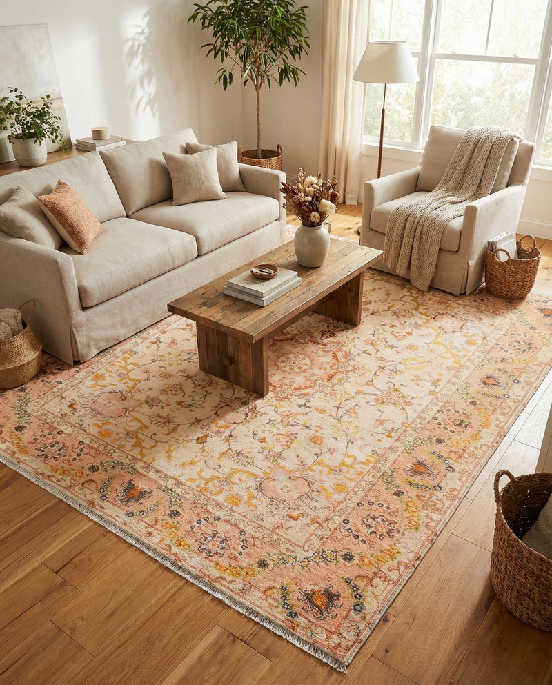 Bazaar Chic Collection Area Rug -  Fez Square Ivory and Gold  lifestyle 54