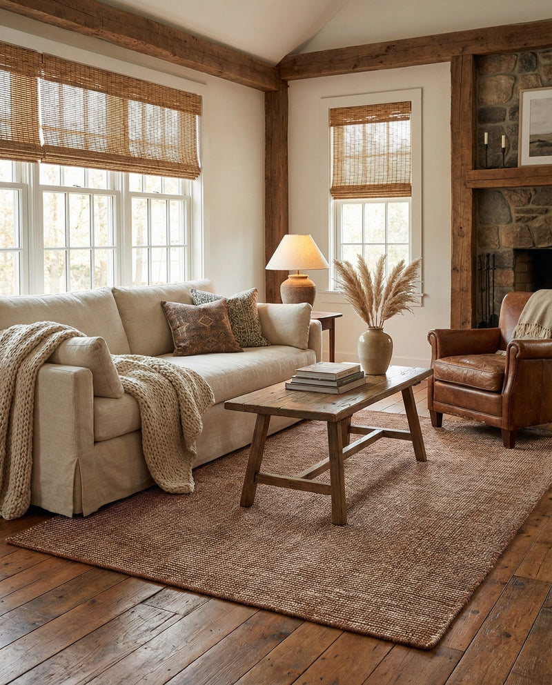Berkshire Estate Collection Area Rug - Windsor (Cocoa Bean Brown) Rectangle Cocoa Bean Brown  lifestyle 7