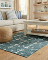 Seaside Haven Rugs Collection Area Rug - Sapphire (Teal) Rectangle Teal  lifestyle 23